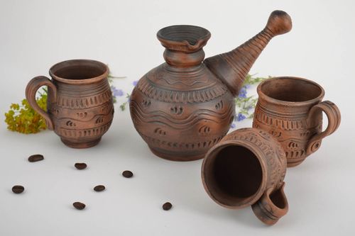 Set of ceramic coffee 15 oz turk and 3 (three) 3,3 oz cups - MADEheart.com