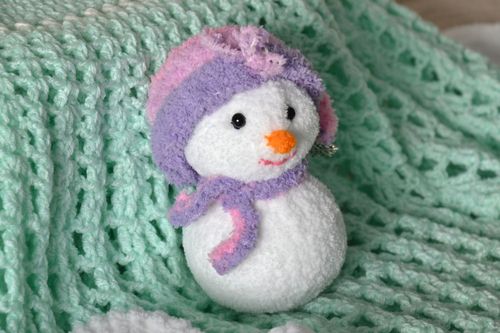 Unusual knitted toy Snowman - MADEheart.com