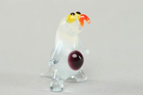 Lampwork Statuette aus Glas Pinguin - MADEheart.com