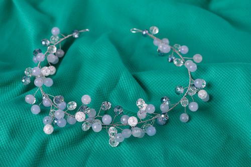 Cerchietto per capelli fatto a mano accessorio originale da donna di vetro - MADEheart.com