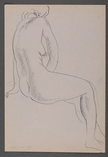 Peinture au crayon femme nue Lida  - MADEheart.com