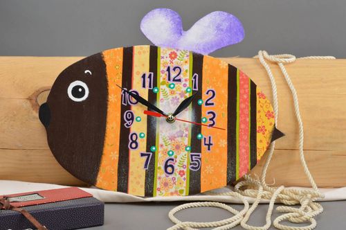 Handmade designer clock unusual nursery decor beautiful clock for kids - MADEheart.com