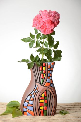 8 inches ceramic bright vase flower centerpiece 1,9 lb - MADEheart.com