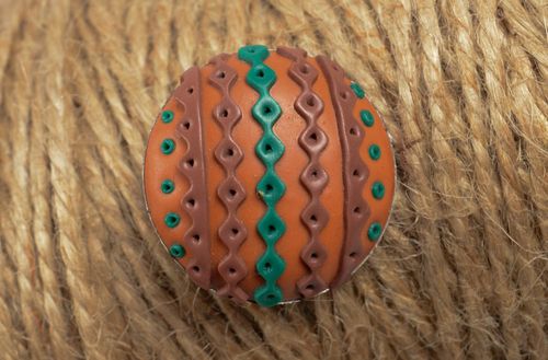 Womens handmade plastic brooch round brooch jewelry polymer clay ideas - MADEheart.com