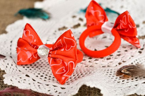Girls hair accessories handmade hair scrunchies bows for hair gifts for kids - MADEheart.com