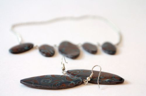 Jewelry set made ​​of polymer clay - MADEheart.com