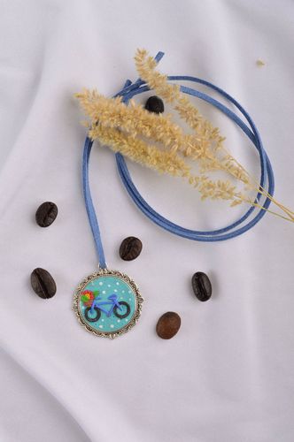 Unusual handmade plastic pendant metal pendant polymer clay ideas gifts for her - MADEheart.com