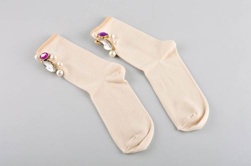 Designer handmade socks beautiful home accessories unusual female present - MADEheart.com