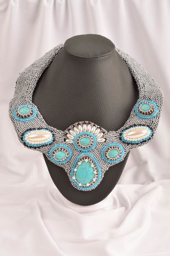 Collar de moda hecho a mano de lana bisutería artesanal regalo para mujer  - MADEheart.com