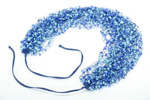 Necklace made of beads Jeans - MADEheart.com