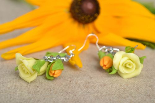 Handmade Blumen Ohrringe Damen Schmuck Accessoire für Frauen Schmuck Ohrringe - MADEheart.com