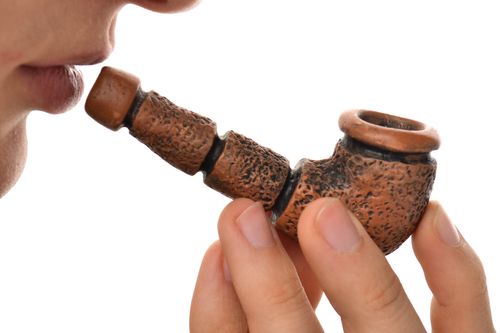 Handmade smoking pipe smoking clay accessory unusual designer present for men - MADEheart.com