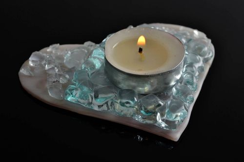 Teelichthalter Glas handmade Designer Kerzenhalter Deko Ideen Wohnzimmer Deko  - MADEheart.com