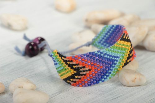 Ethnic African style beaded strand friendship bracelet for girls - MADEheart.com