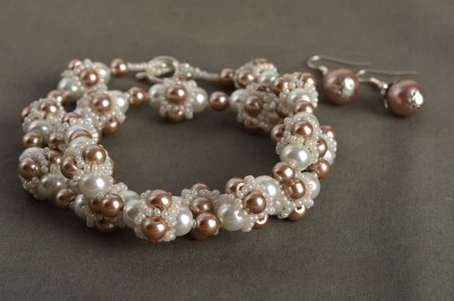 Schmuck Set handmade Frauen Ohrringe Collier Halskette Mode Accessoires - MADEheart.com