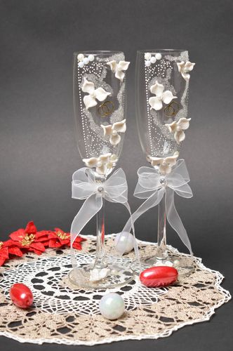 Handmade glasses unusual glasses wedding accessory gift ideas beautiful glasses - MADEheart.com