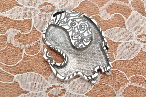 Unusual beautiful handmade design DIY metal blank pendant jewelry making - MADEheart.com