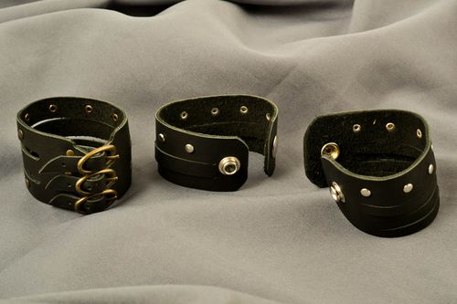 Lederarmbänder Herren handgemacht breit Schmuck für Männer Leder Armbänder  - MADEheart.com