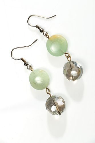 Lange Ohrringe mit Natursteinen - MADEheart.com