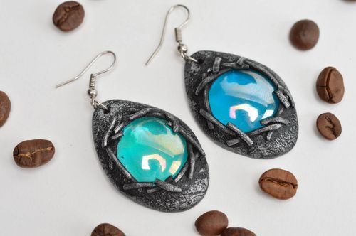 Aretes artesanales de arcilla polimérica pendientes originales bisutería fina - MADEheart.com
