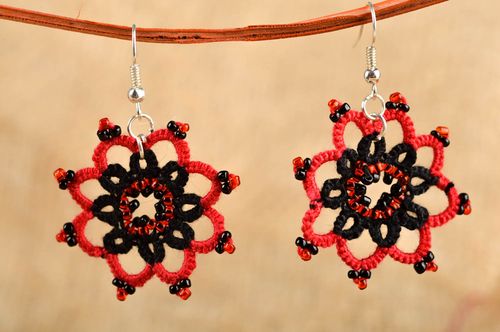 Handmade runde Ohrringe Occhi Schmuck Modeschmuck Ohrhänger originell  - MADEheart.com