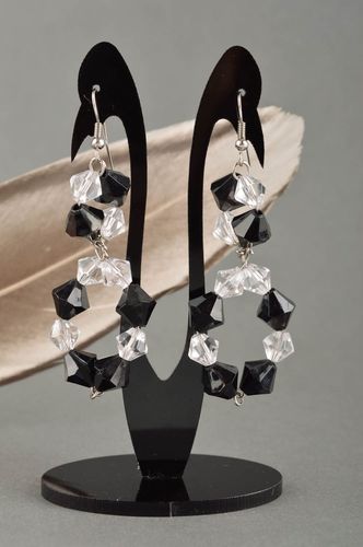 Pendientes hechos a mano aretes originales con cristales accesorio de moda - MADEheart.com