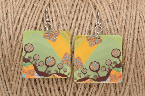 Polymer clay earrings Abstraction - MADEheart.com