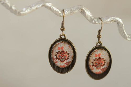 Pendientes originales hechos a mano esmaltados vintage estilosos femeninos - MADEheart.com