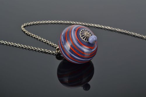 Ciondolo di perle con tecnica lampwork fatto a mano pendente originale da donna  - MADEheart.com