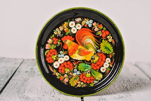 Handmade stylish metal tray painted beautiful tray metal tray for breakfast - MADEheart.com