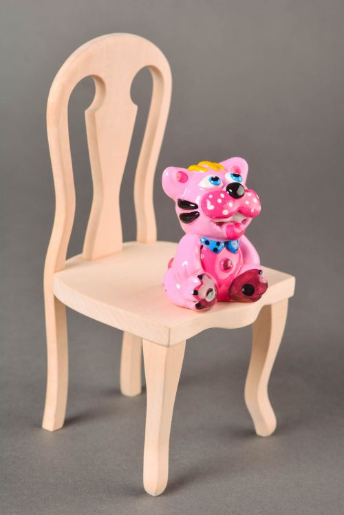 Statuetta in gesso fatta a mano figurina decorativa bella tigre color rosa - MADEheart.com