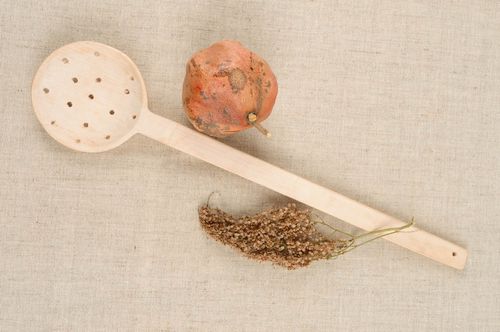 Handmade wooden spoon wooden skimmer cooking spoon kitchen accessories - MADEheart.com