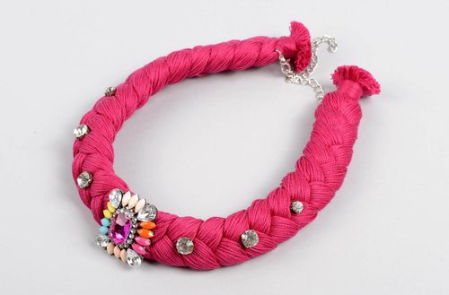 Collar de hilos hecho a mano regalo original para mujeres bisutería de moda - MADEheart.com