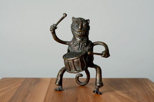 Figurilla decorativa Gato tamborilero  - MADEheart.com