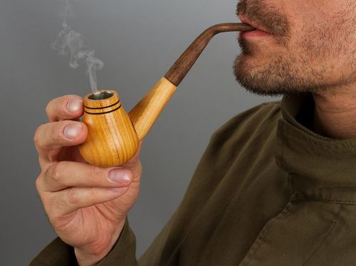 Wooden smoking pipe decorative use only - MADEheart.com