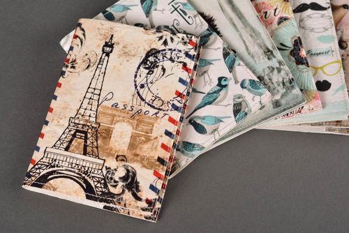 Unusual handmade leather passport cover leather goods fashion accessories - MADEheart.com