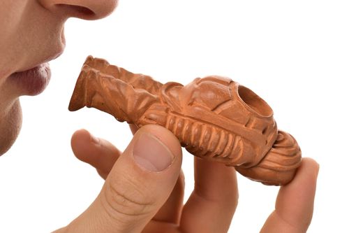 Handmade tobacco pipe clay smoking pipe gift for men handmade clay pipe  - MADEheart.com