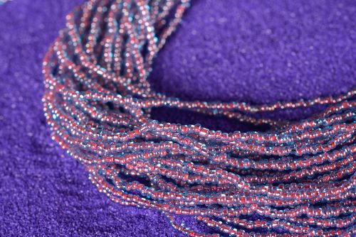 Handmade cord necklace bead cord necklace beautiful blue beaded necklace - MADEheart.com