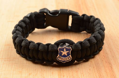 Handmade male accessory designer black bracelet paracord survival bracelet - MADEheart.com
