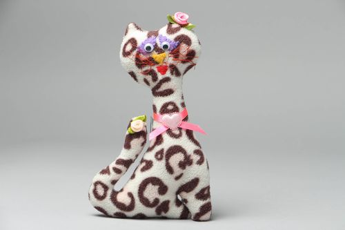 Gatto carino fatto a mano pupazzo di peluche giocattolo simpatico da bambini - MADEheart.com