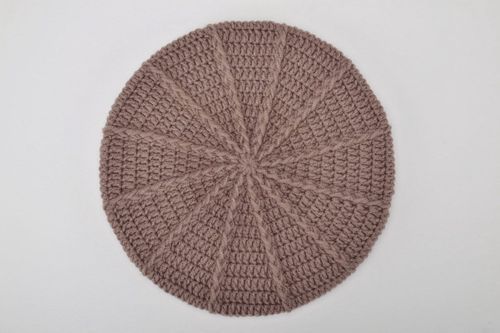 Knitted beret Cocoa color - MADEheart.com