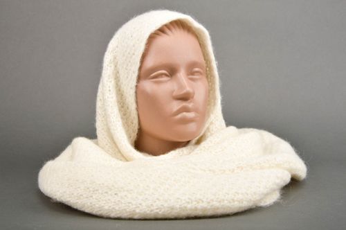 Шарф ручной работы шарф на шею вязаный шерстяной женский шарф красивый - MADEheart.com