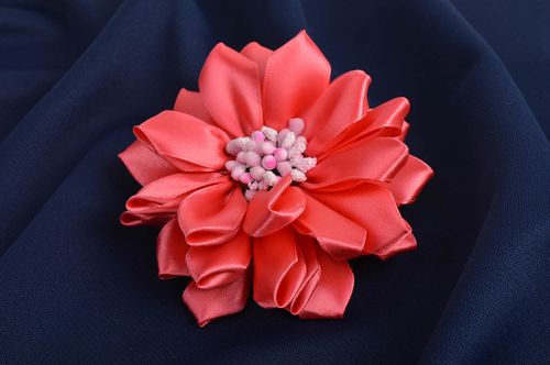 Unusual handmade hair clip elegant hair kanzashi flower cool gifts for her - MADEheart.com