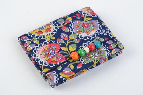 Homemade designer notebook with bright soft fabric cover and ties for 60 pages - MADEheart.com