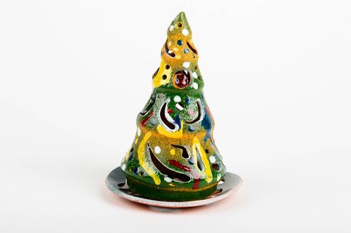 Tealight ceramic light-glow Christmas tree candle holder 5,9 inches, 0,43 lb - MADEheart.com