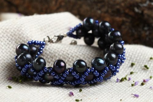 Black beads elegant chain bracelet for teen girls - MADEheart.com