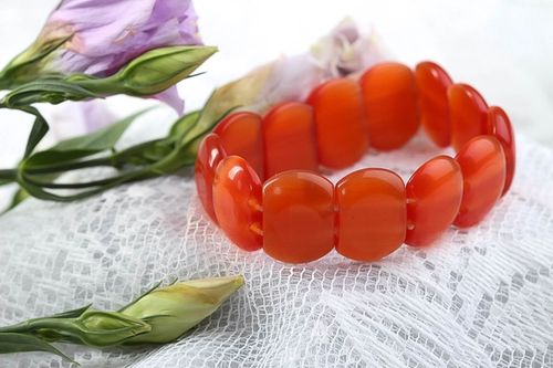 Bracelet oeil de chat Bijou fait main orange design élégant Cadeau femme - MADEheart.com