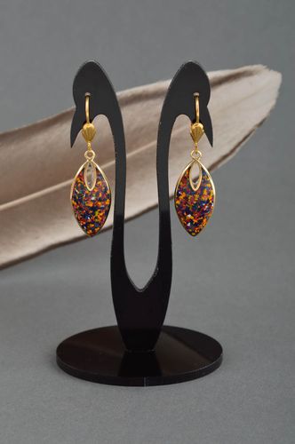 Handmade beautiful stylish earrings unusual jewelry earrings with natural stones - MADEheart.com
