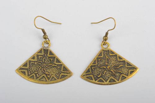 Handmade jewellery massive earrings metal jewelry dangling earrings gift for her - MADEheart.com