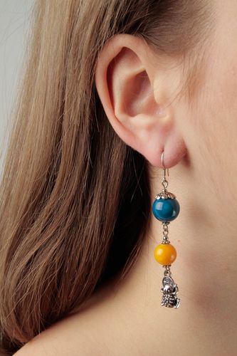 Pendientes hechos a mano bisutería fina con ágata y ónice regalo original - MADEheart.com